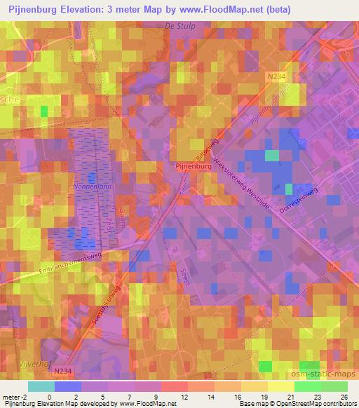 Pijnenburg,Netherlands Elevation Map