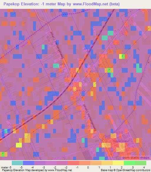 Papekop,Netherlands Elevation Map