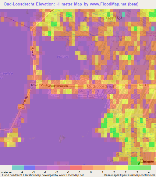Oud-Loosdrecht,Netherlands Elevation Map