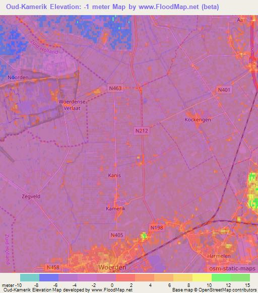 Oud-Kamerik,Netherlands Elevation Map
