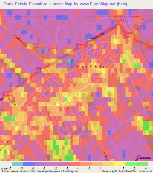 Oude Pekela,Netherlands Elevation Map