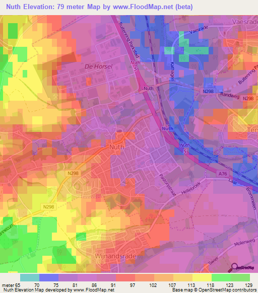 Nuth,Netherlands Elevation Map