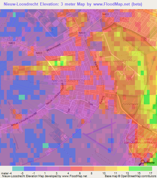 Nieuw-Loosdrecht,Netherlands Elevation Map