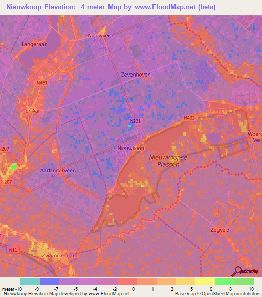 Nieuwkoop,Netherlands Elevation Map