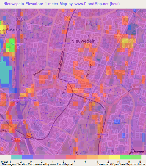 Nieuwegein,Netherlands Elevation Map
