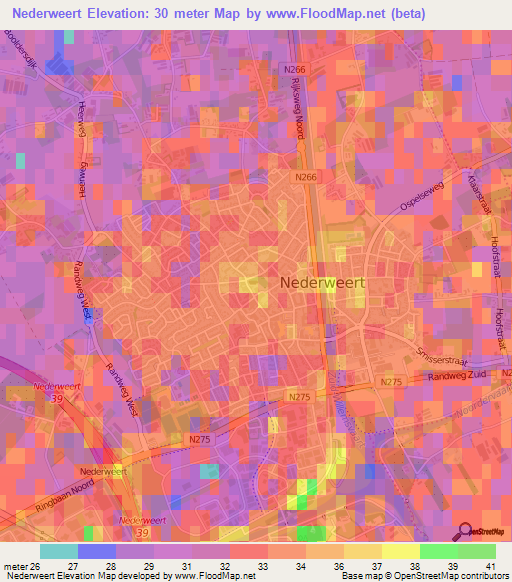 Nederweert,Netherlands Elevation Map