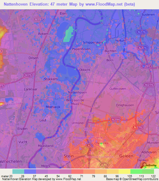Nattenhoven,Netherlands Elevation Map