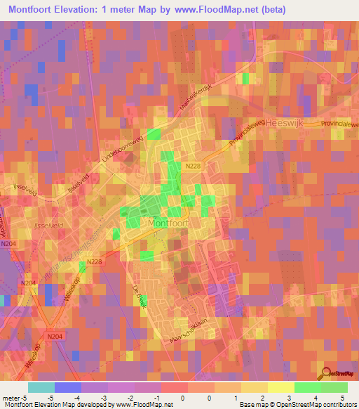 Montfoort,Netherlands Elevation Map