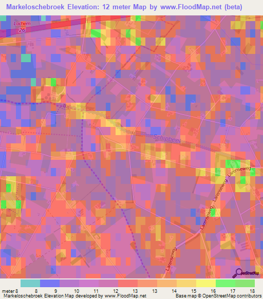 Markeloschebroek,Netherlands Elevation Map