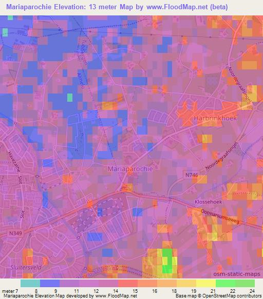 Mariaparochie,Netherlands Elevation Map