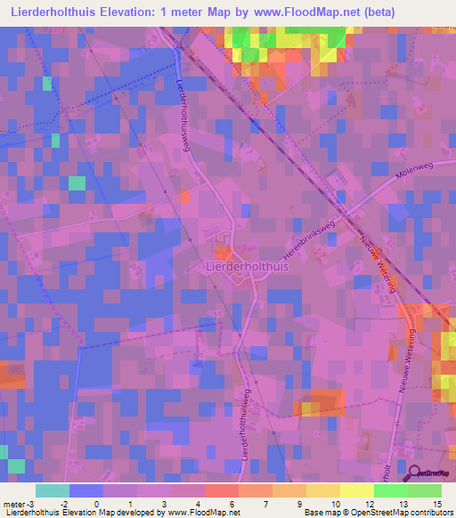 Lierderholthuis,Netherlands Elevation Map