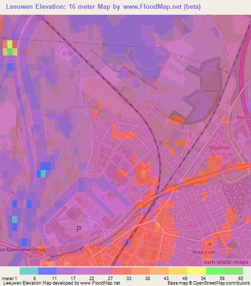 Leeuwen,Netherlands Elevation Map