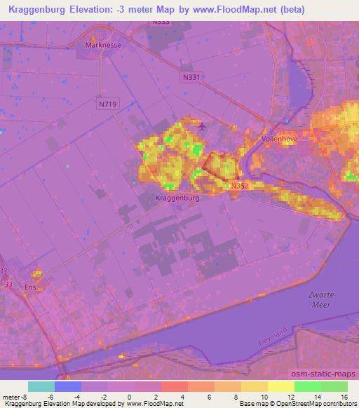 Kraggenburg,Netherlands Elevation Map