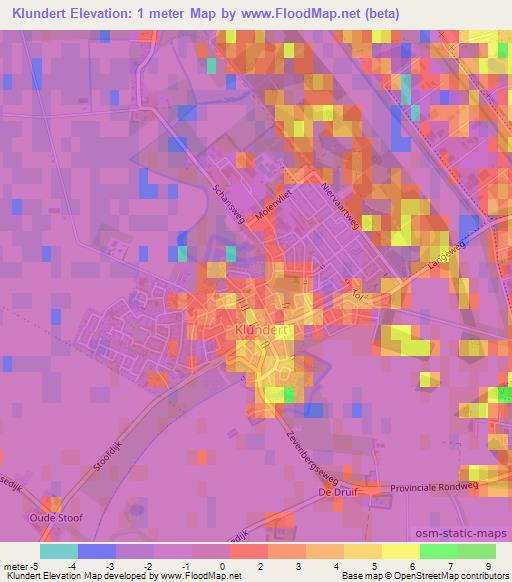 Klundert,Netherlands Elevation Map