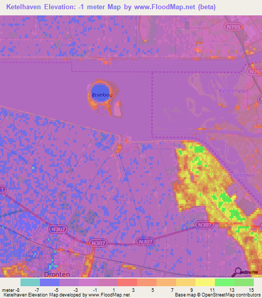 Ketelhaven,Netherlands Elevation Map