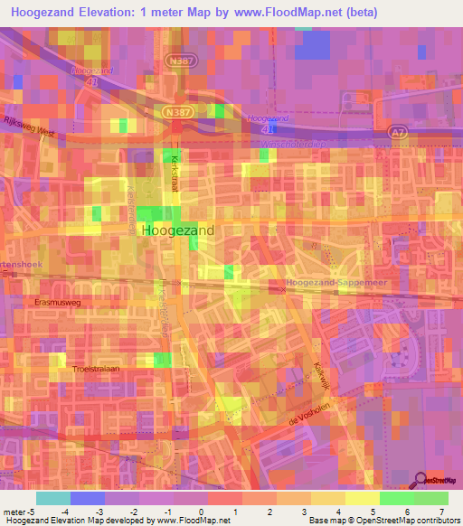 Hoogezand,Netherlands Elevation Map