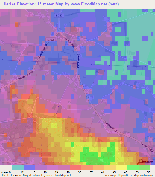 Herike,Netherlands Elevation Map
