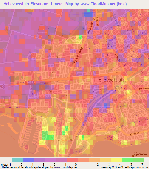 Hellevoetsluis,Netherlands Elevation Map