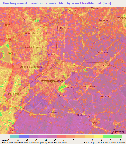 Heerhugowaard,Netherlands Elevation Map