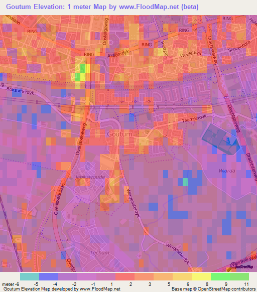 Goutum,Netherlands Elevation Map