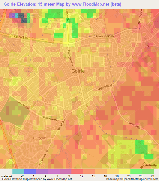 Goirle,Netherlands Elevation Map