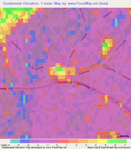 Goedereede,Netherlands Elevation Map