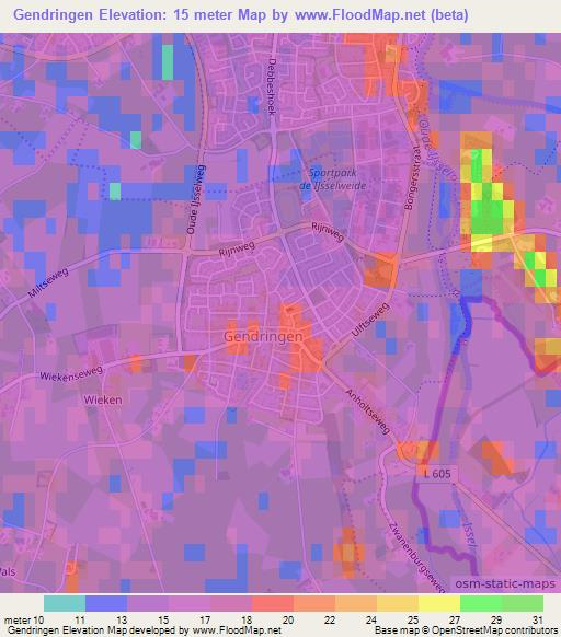 Gendringen,Netherlands Elevation Map