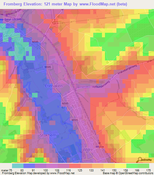 Fromberg,Netherlands Elevation Map