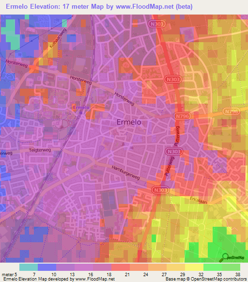 Ermelo,Netherlands Elevation Map