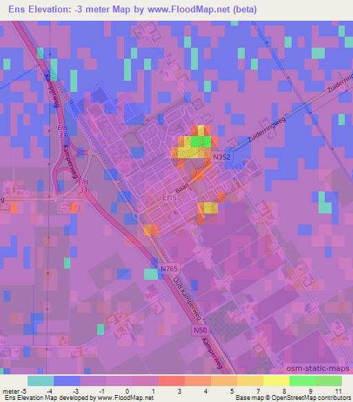 Ens,Netherlands Elevation Map