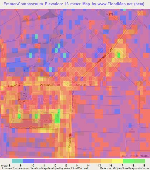 Emmer-Compascuum,Netherlands Elevation Map