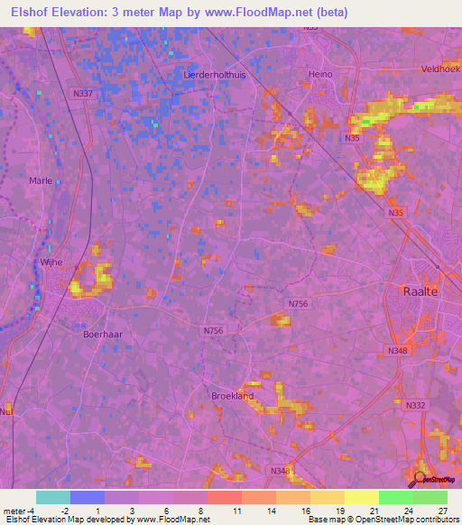 Elshof,Netherlands Elevation Map