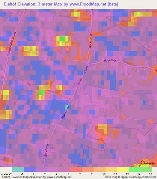 Elshof,Netherlands Elevation Map