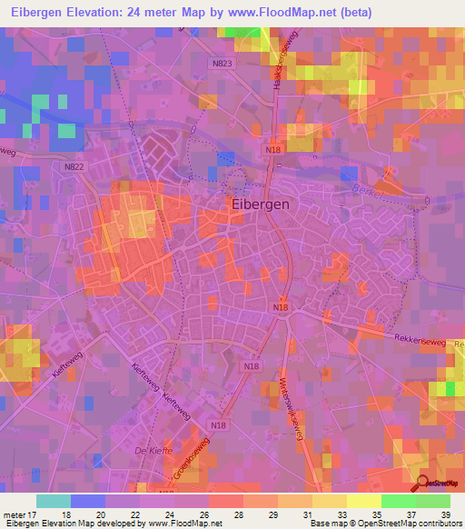 Eibergen,Netherlands Elevation Map