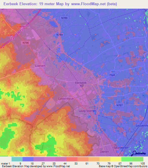 Eerbeek,Netherlands Elevation Map
