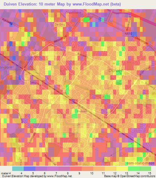 Duiven,Netherlands Elevation Map