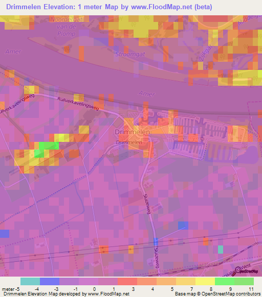Drimmelen,Netherlands Elevation Map