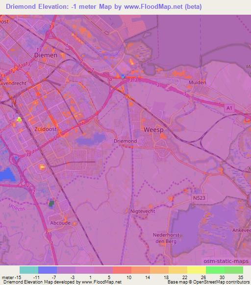 Driemond,Netherlands Elevation Map