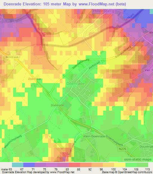 Doenrade,Netherlands Elevation Map