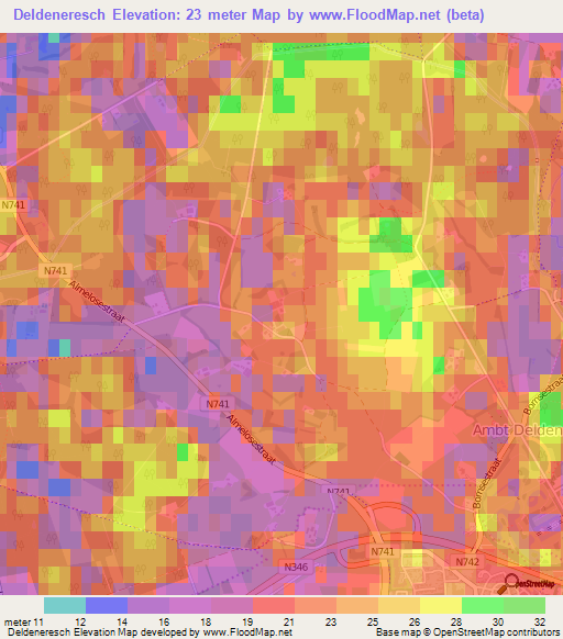Deldeneresch,Netherlands Elevation Map