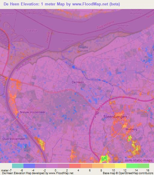 De Heen,Netherlands Elevation Map