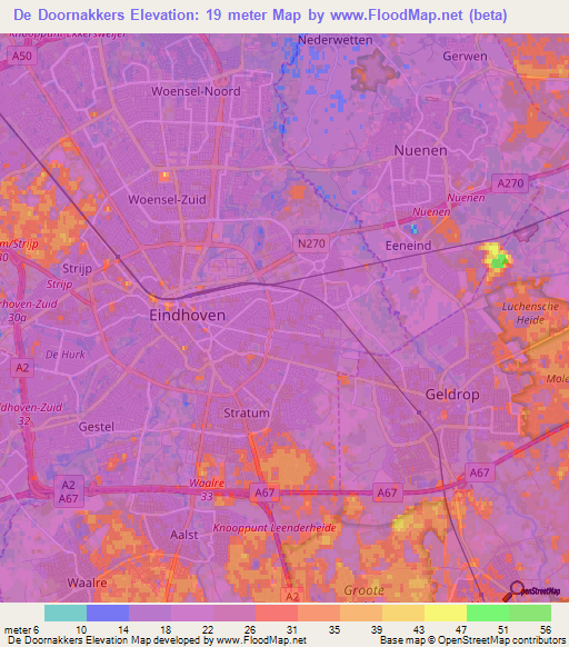 De Doornakkers,Netherlands Elevation Map