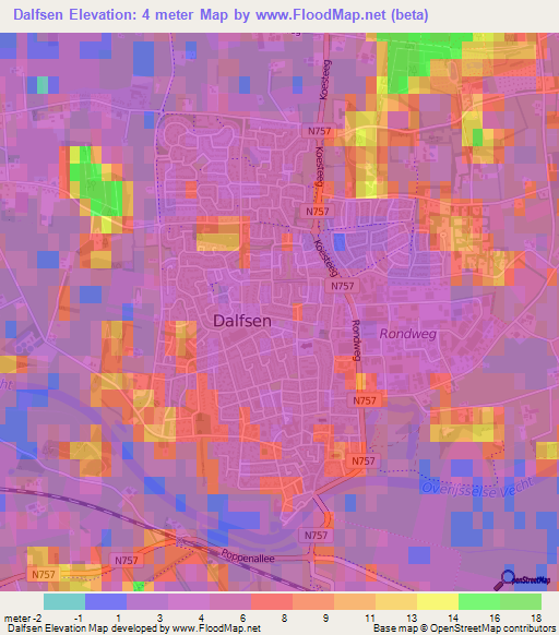 Dalfsen,Netherlands Elevation Map