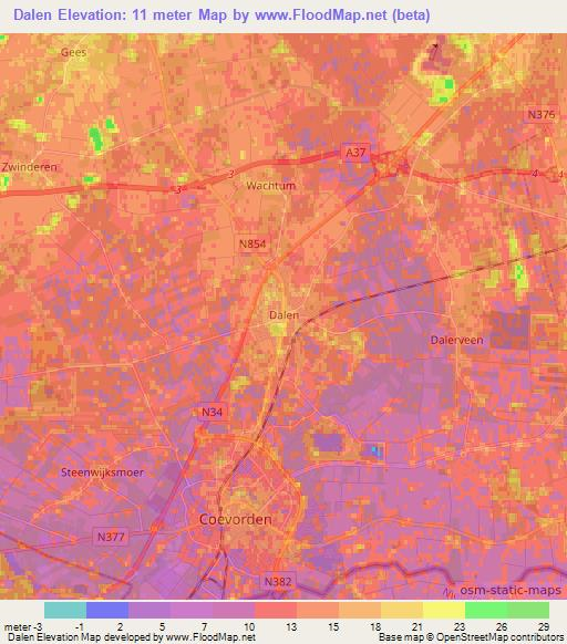 Dalen,Netherlands Elevation Map