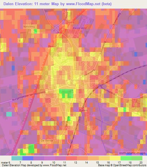 Dalen,Netherlands Elevation Map