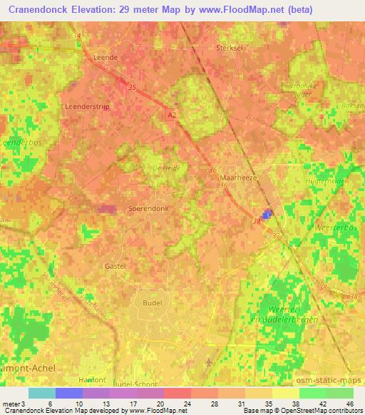 Cranendonck,Netherlands Elevation Map