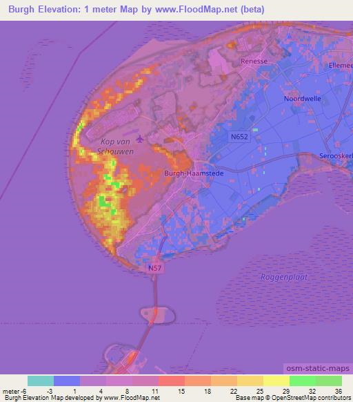 Burgh,Netherlands Elevation Map