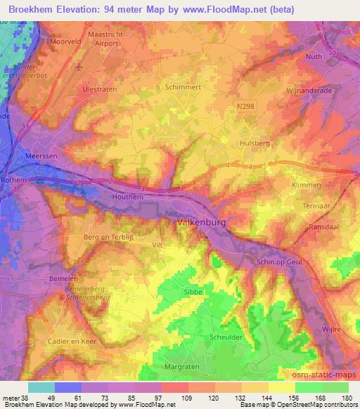 Broekhem,Netherlands Elevation Map