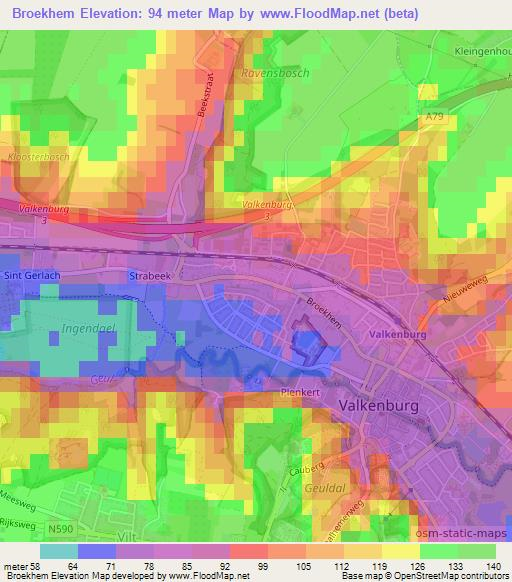 Broekhem,Netherlands Elevation Map