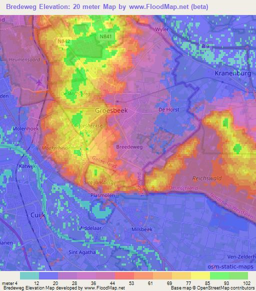 Bredeweg,Netherlands Elevation Map